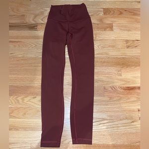 Lululemon Wunder Under High-Rise Tight 25" Maroon Size 2